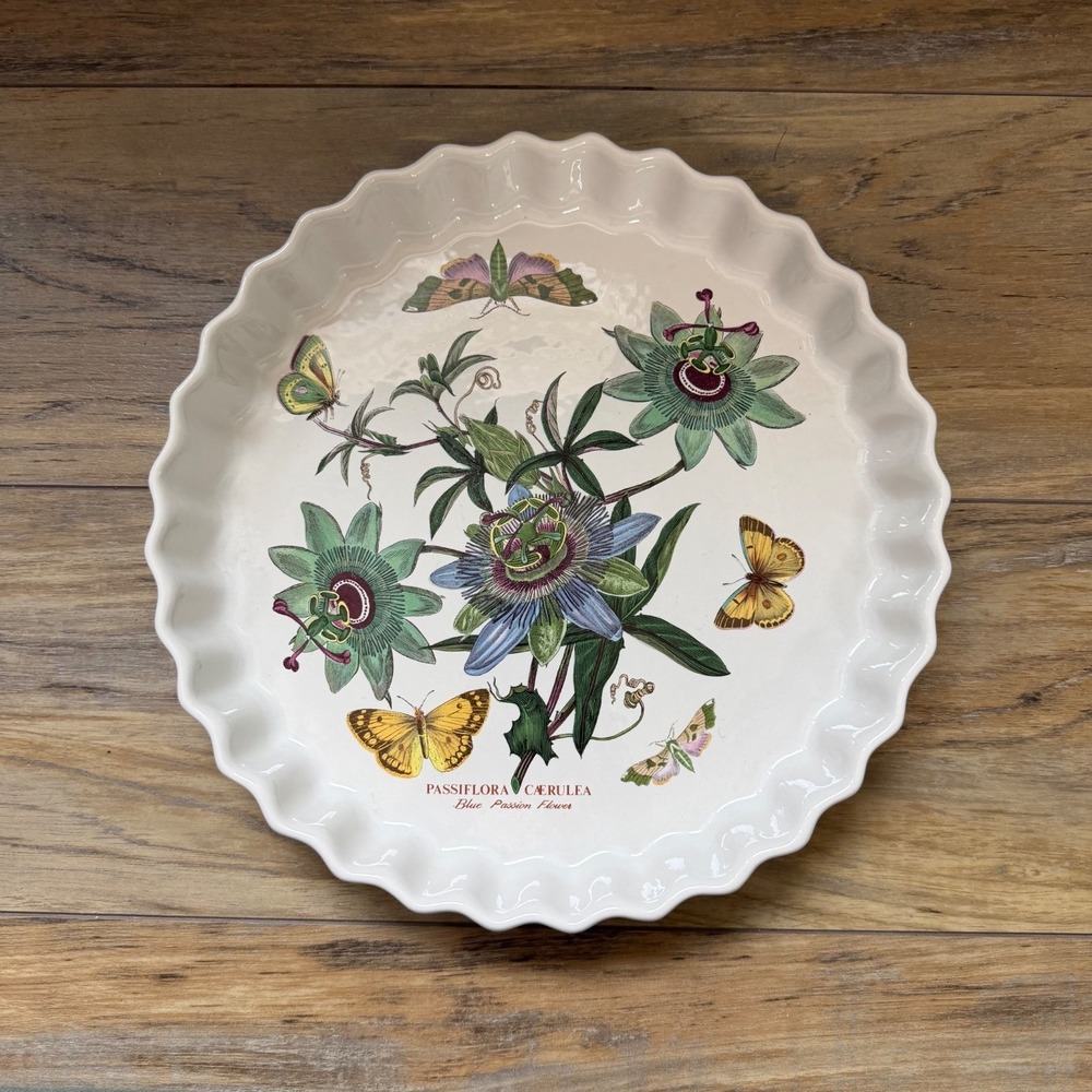*Portmeirion "Botanic Garden"  11 Inch Quiche Baking Pie Dish